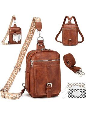 Stylish Mini Crossbody Diaper Bag Purse with Wipes Pocket - Compact & Functional